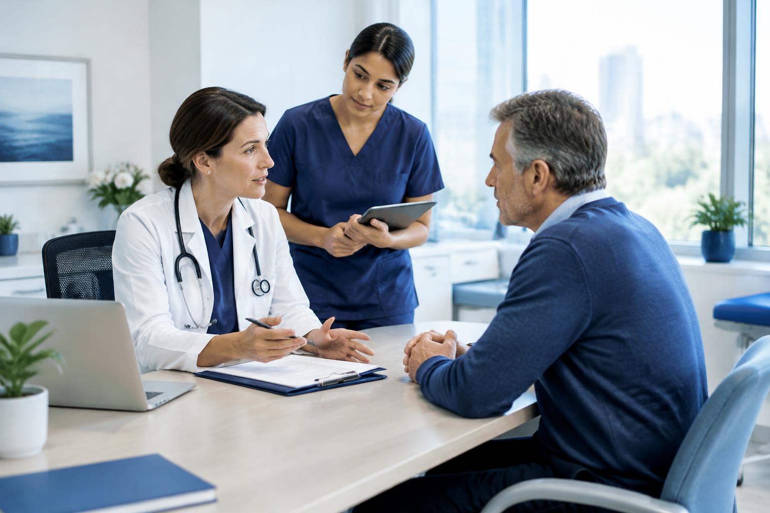 Healthcare professionals collaborating